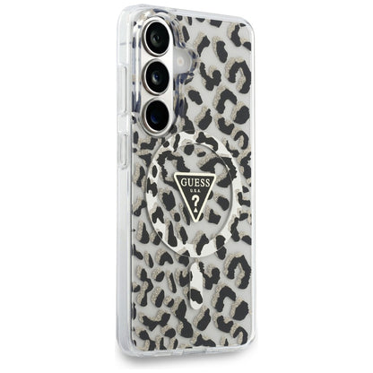 Futrola MagSafe za Samsung Galaxy S26 S942, Guess, IML Leopard Pattern, Crna