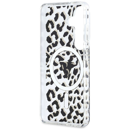 Futrola MagSafe za Samsung Galaxy S26 S942, Guess, IML Leopard Pattern, Crna