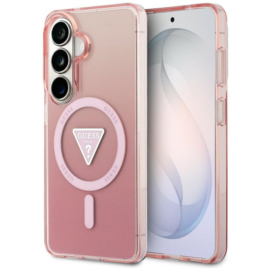 Futrola MagSafe za Samsung Galaxy S26 S942, Guess, IML Gradient Triangle Logo, Roze