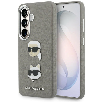 Futrola za Samsung Galaxy S26 S942, Karl Lagerfeld, Saffiano Karl & Choupette's Head Pin, Siva