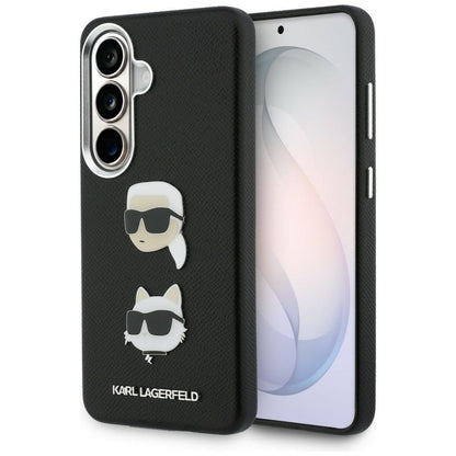 Futrola za Samsung Galaxy S26 S942, Karl Lagerfeld, Saffiano Karl & Choupette's Head Pin, Crna
