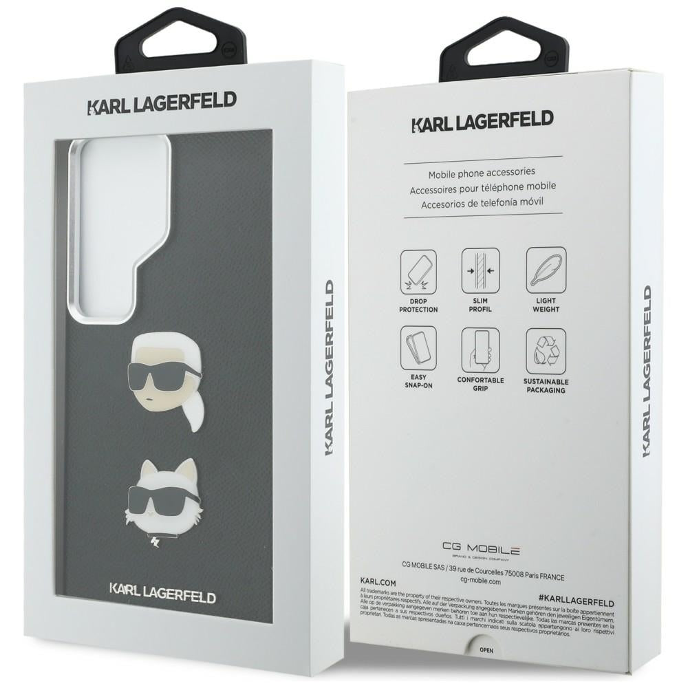 Futrola za Samsung Galaxy S26 Ultra S948, Karl Lagerfeld, Saffiano Karl & Choupette's Head Pin, Crna