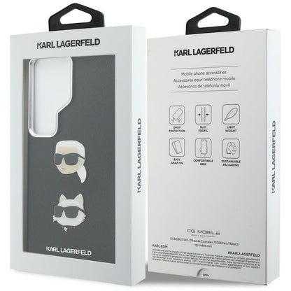 Futrola za Samsung Galaxy S26 Ultra S948, Karl Lagerfeld, Saffiano Karl & Choupette's Head Pin, Crna