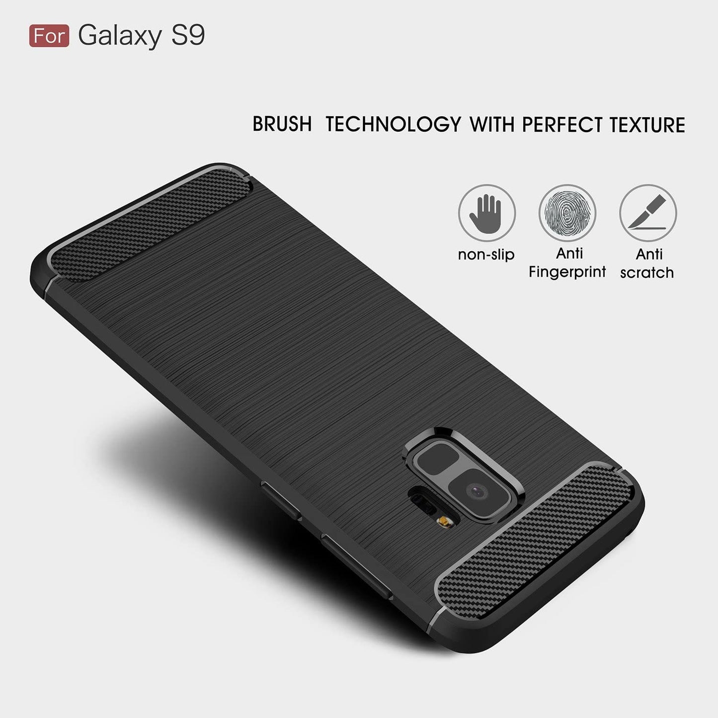 Futrola za Samsung Galaxy S9 G960, Techsuit, Karbon, Crna
