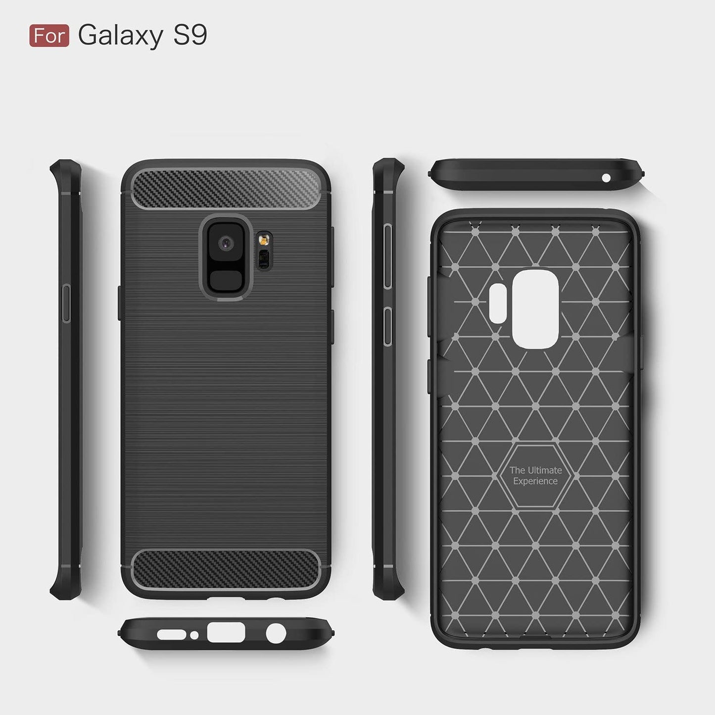 Futrola za Samsung Galaxy S9 G960, Techsuit, Karbon, Crna