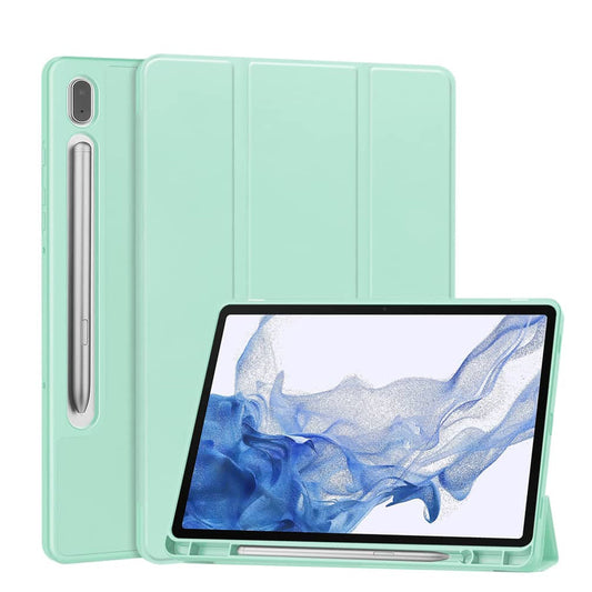 Futrola za Samsung Galaxy Tab S10 FE+, Techsuit, Flex Trifold, Zelena Matcha