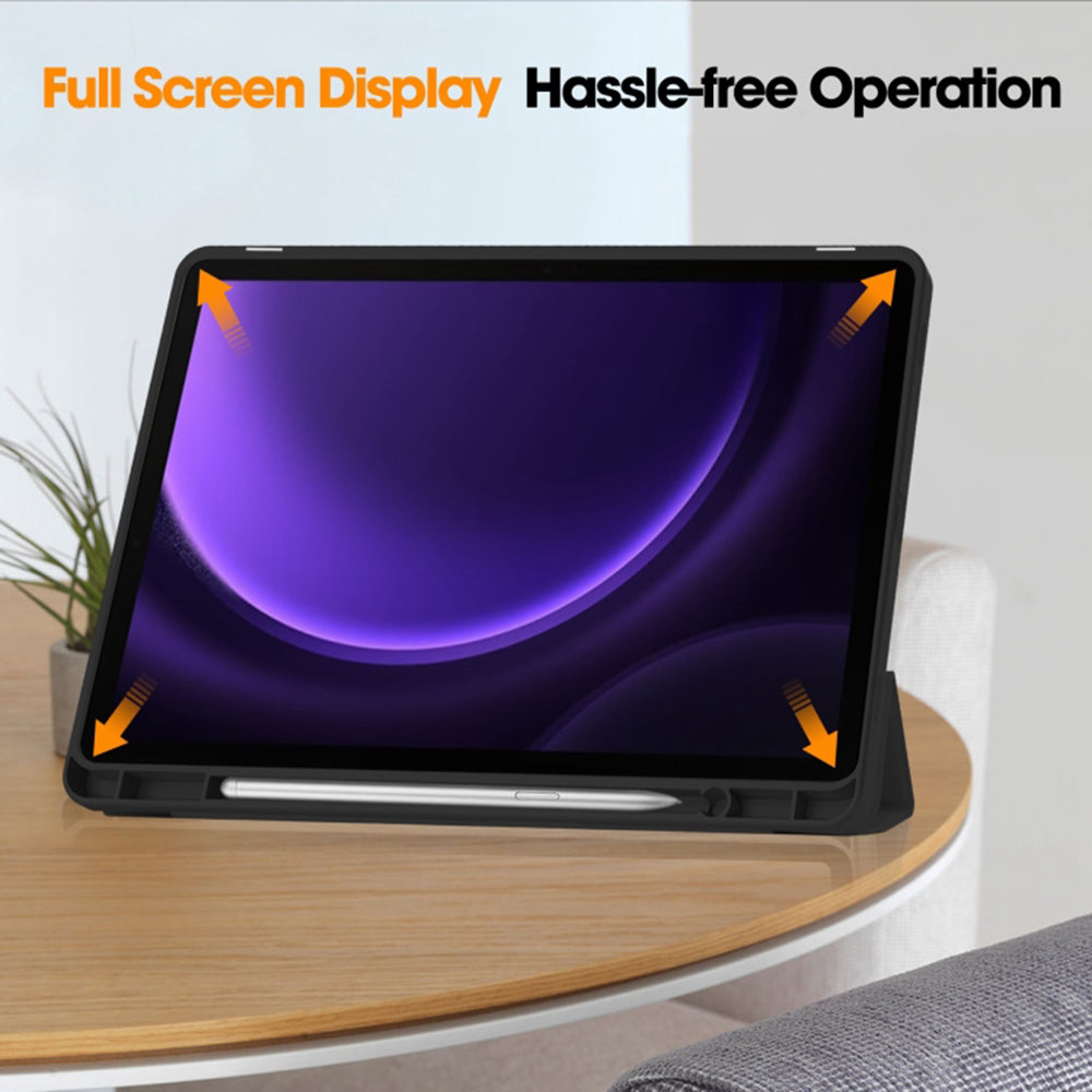 Futrola za Samsung Galaxy Tab S10 FE / Tab S9 FE / Tab S9, Techsuit, Flex Trifold, Crna
