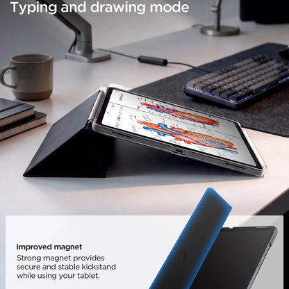 Futrola za Samsung Galaxy Tab S12 Plus, Spigen, Liquid Air Folio, crna ACS11828