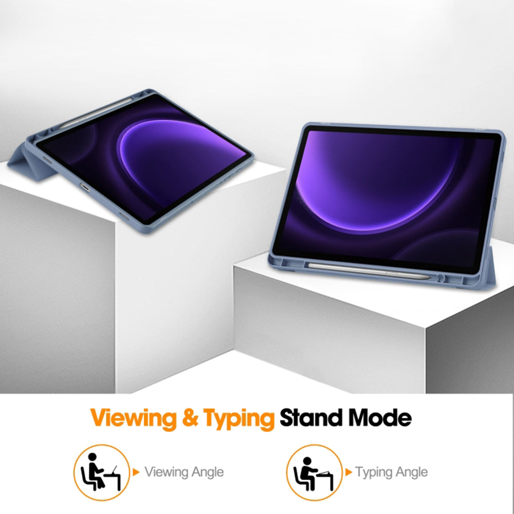 Futrola za Samsung Galaxy Tab S9 FE / Tab S9 / Tab S10 FE, Techsuit, Flex Trifold, Ljubičasta