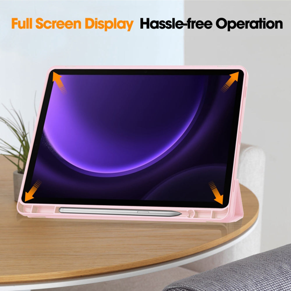 Futrola za Samsung Galaxy Tab S9 FE / Tab S9 / Tab S10 FE, Techsuit, Flex Trifold, Roze