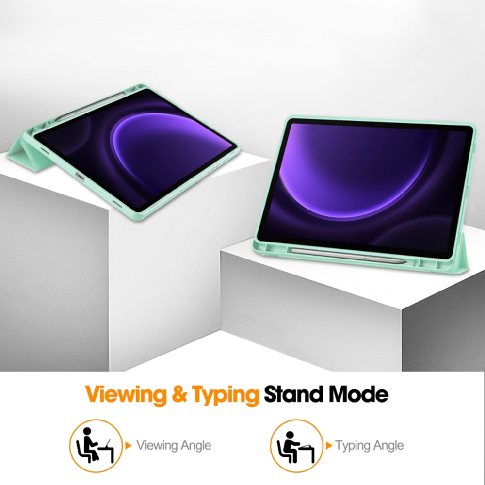 Futrola za Samsung Galaxy Tab S9 FE / Tab S9 / Tab S10 FE, Techsuit, Flex Trifold, Zelena Matcha