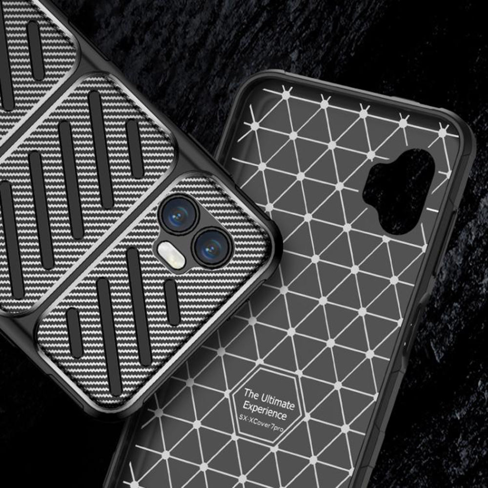 Futrola za Samsung Galaxy XCover7 Pro, Techsuit, CarbonFiber, Crna
