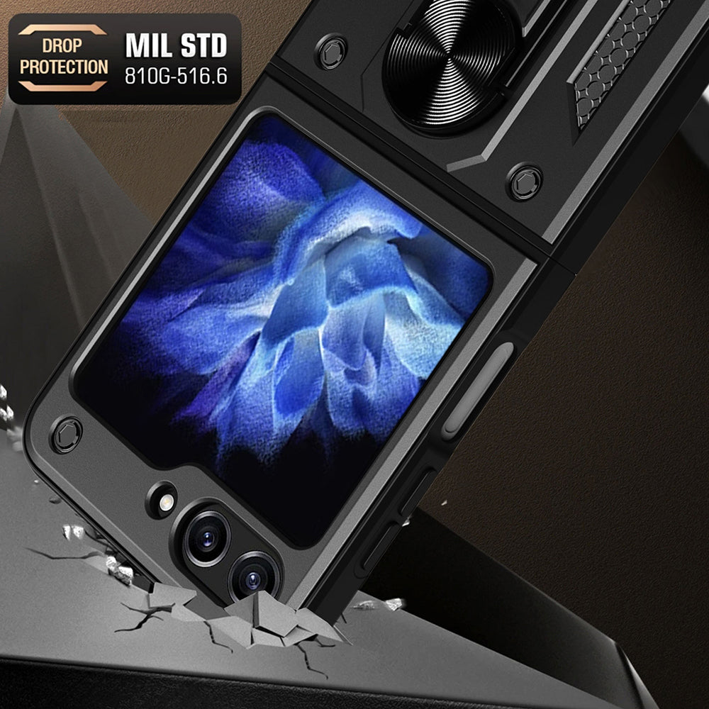 Futrola za Samsung Galaxy Z Flip5 F731, Techsuit, CamShield, Crna