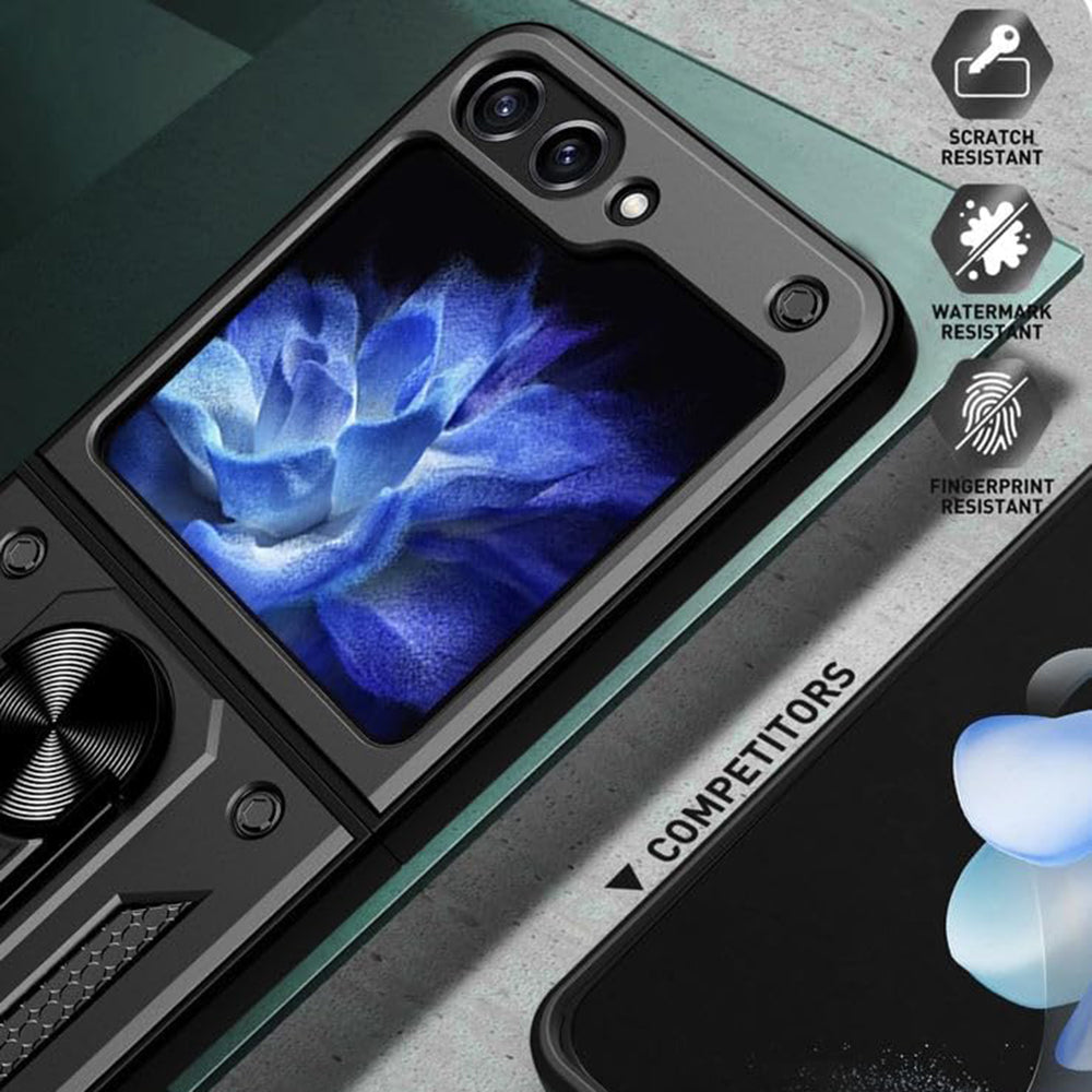 Futrola za Samsung Galaxy Z Flip7 FE F761 / Z Flip6 F741, Techsuit, CamShield, Crna