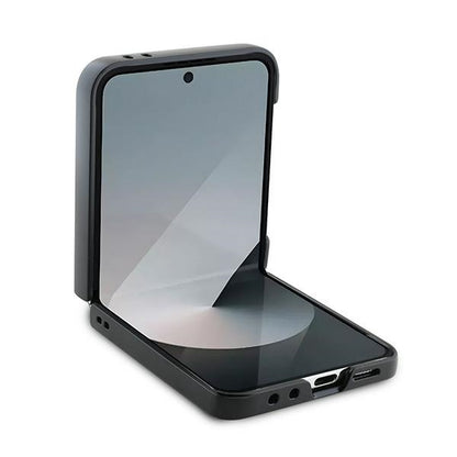 Futrola za Samsung Galaxy Z Flip7 FE F761 / Z Flip6 F741, Karl Lagerfeld, Saffiano Monogram Karl's Head Metal, Crna