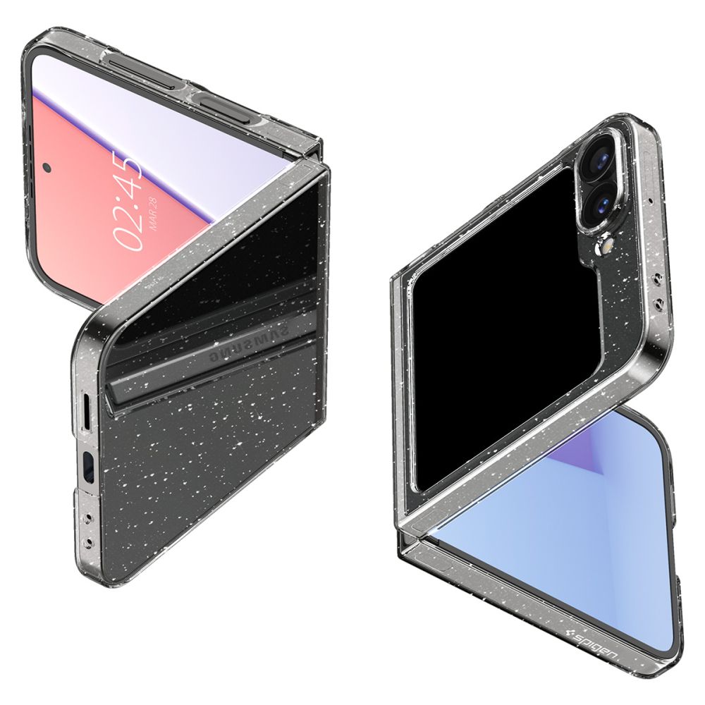 Futrola za Samsung Galaxy Z Flip7 FE F761 / Z Flip6 F741, Spigen, Air Skin Gliiter, Transparentna