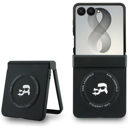 Futrola za Samsung Galaxy Z Flip8 F776, Karl Lagerfeld, Karl & Choupette Head Pin, Crna