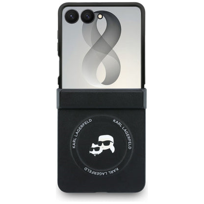 Futrola za Samsung Galaxy Z Flip8 F776, Karl Lagerfeld, Karl & Choupette Head Pin, Crna