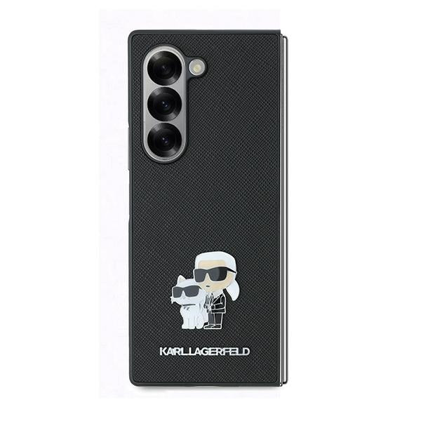 Futrola za Samsung Galaxy Z Fold6 F956, Karl Lagerfeld, Saffiano Karl & Choupette Metal, Crna