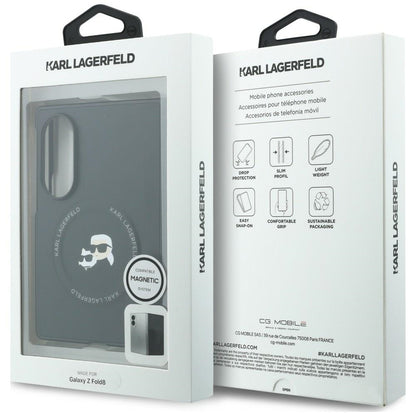 Futrola za Samsung Galaxy Z Fold8 F971, Karl Lagerfeld, Karl & Choupette Head Pin, Crna