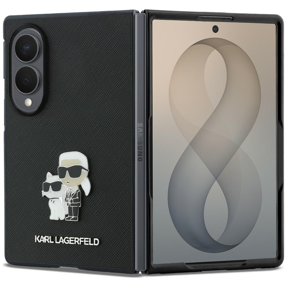 Futrola za Samsung Galaxy Z Fold8 F971, Karl Lagerfeld, Saffiano Karl & Choupette Metal Pin, Crna