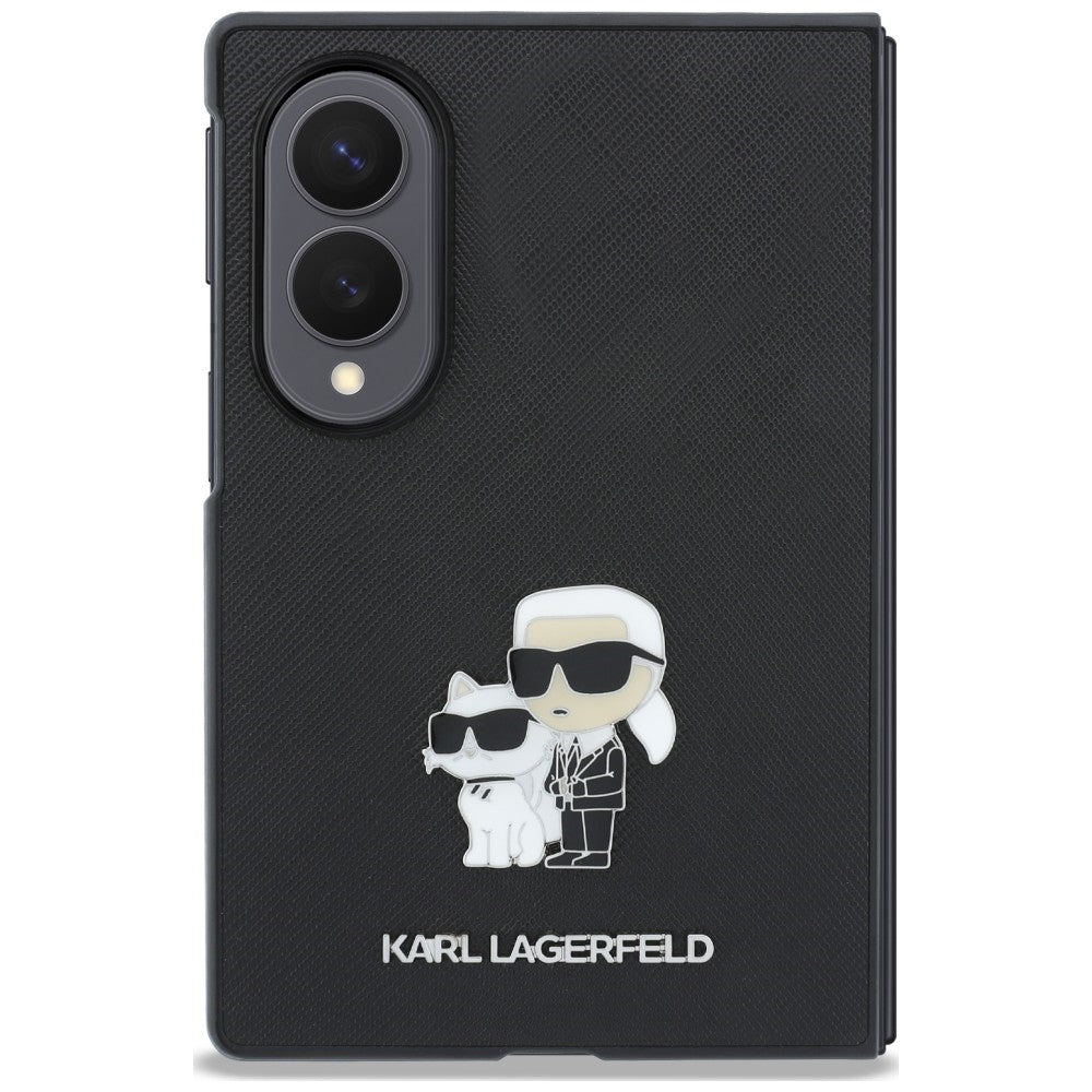 Futrola za Samsung Galaxy Z Fold8 F971, Karl Lagerfeld, Saffiano Karl & Choupette Metal Pin, Crna