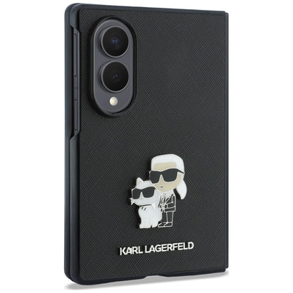 Futrola za Samsung Galaxy Z Fold8 F971, Karl Lagerfeld, Saffiano Karl & Choupette Metal Pin, Crna