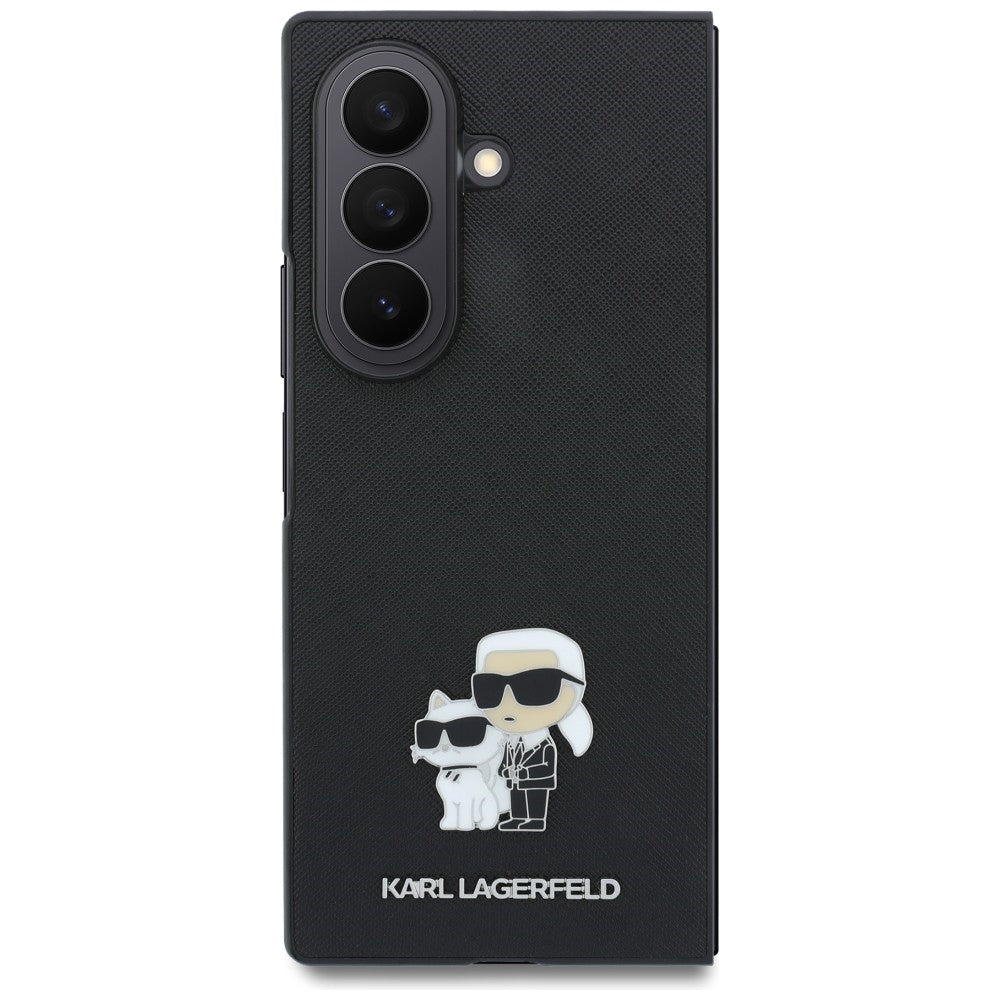Futrola za Samsung Galaxy Z Fold8 Ultra F976, Karl Lagerfeld, Saffiano Karl & Choupette Metal Pin, Crna