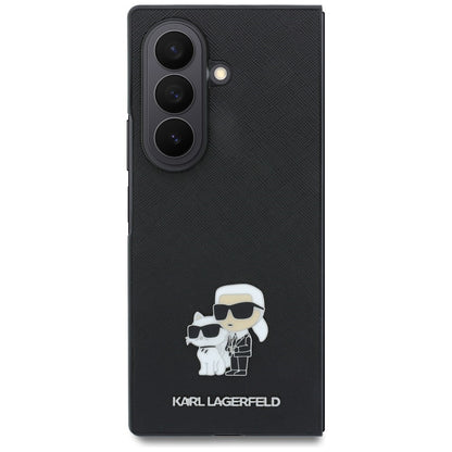 Futrola za Samsung Galaxy Z Fold8 Ultra F976, Karl Lagerfeld, Saffiano Karl & Choupette Metal Pin, Crna