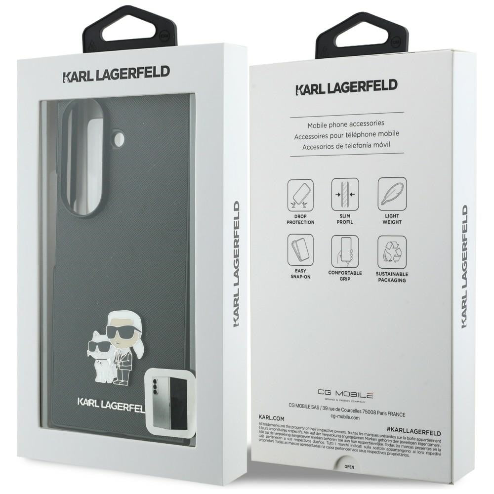 Futrola za Samsung Galaxy Z Fold8 Ultra F976, Karl Lagerfeld, Saffiano Karl & Choupette Metal Pin, Crna