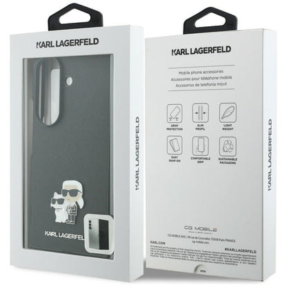 Futrola za Samsung Galaxy Z Fold8 Ultra F976, Karl Lagerfeld, Saffiano Karl & Choupette Metal Pin, Crna