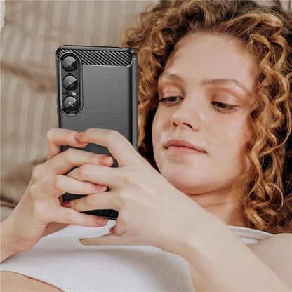 Futrola za Sony Xperia 1 VII, Techsuit, Karbon, Crna
