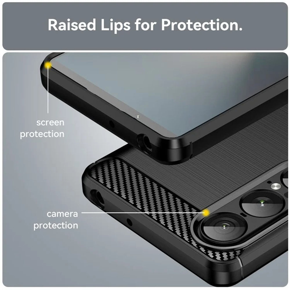 Futrola za Sony Xperia 1 VII, Techsuit, Karbon, Crna
