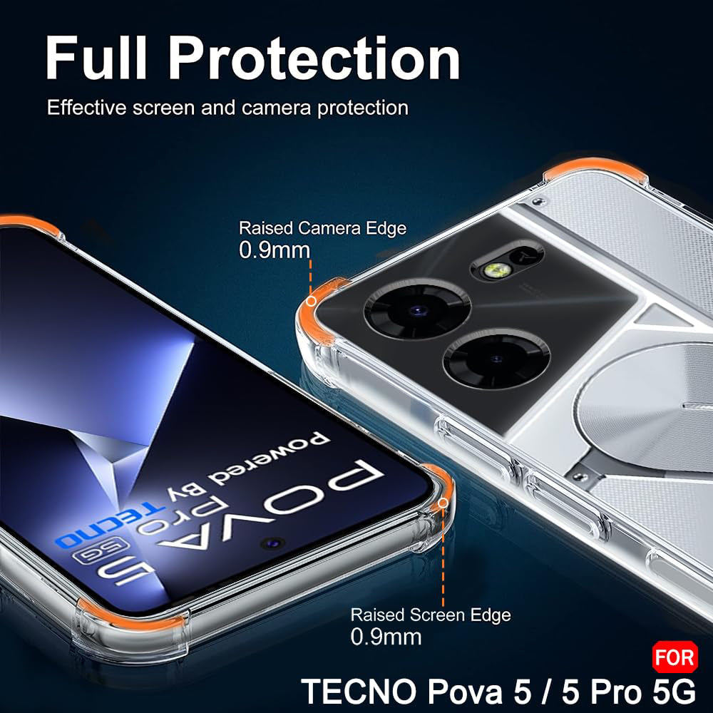 Futrola za Tecno Pova 5 Pro, Techsuit, Shockproof Clear, Providna