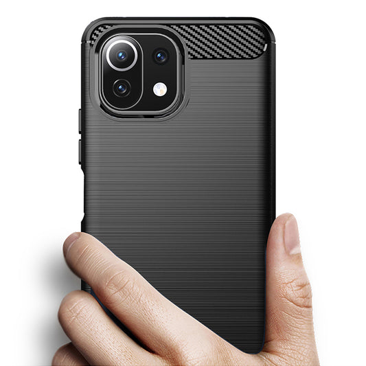 Futrola za Xiaomi 11 Lite 5G NE / Mi 11 Lite 5G / 11 Lite, Techsuit, Karbon, Crna