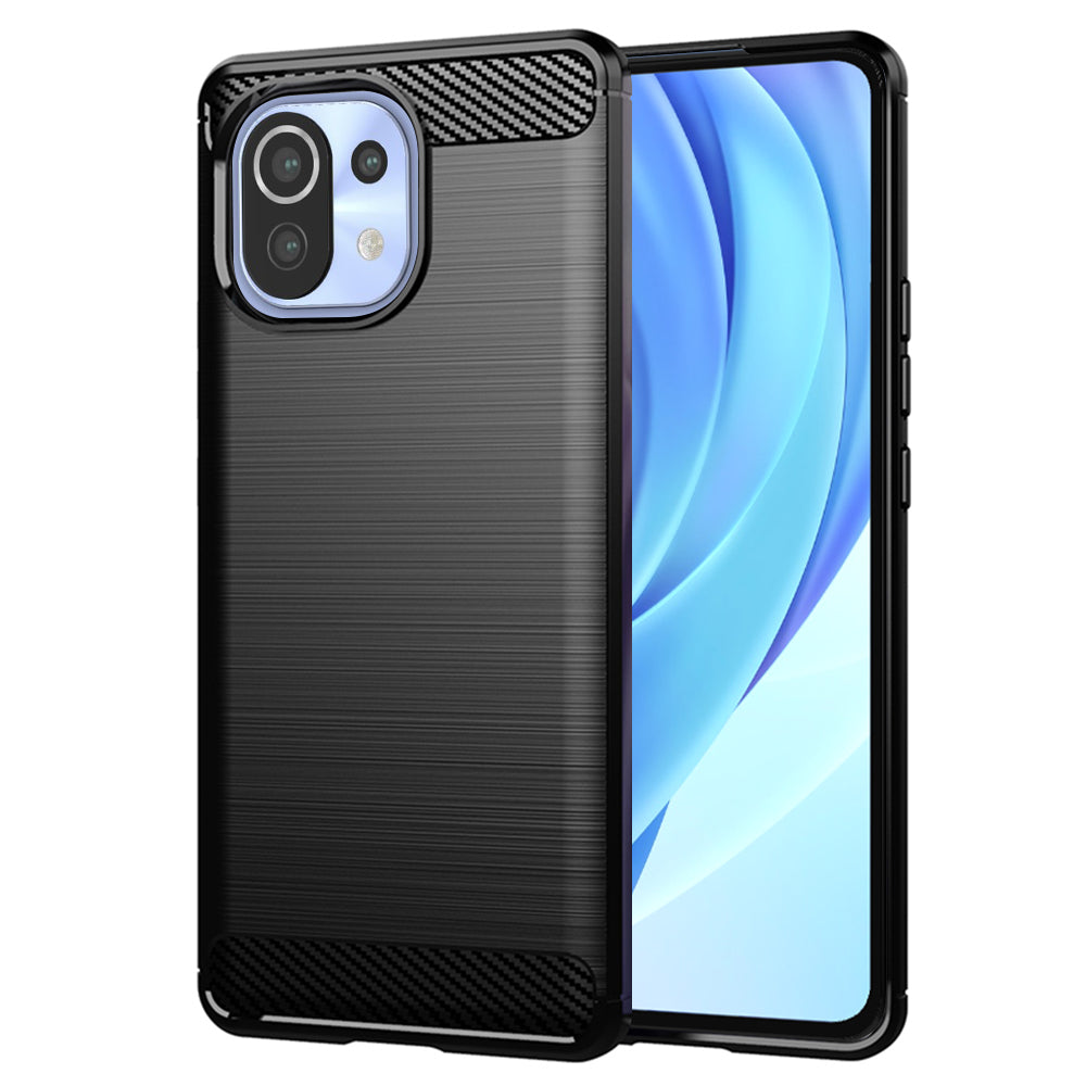 Futrola za Xiaomi 11 Lite 5G NE / Mi 11 Lite 5G / 11 Lite, Techsuit, Karbon, Crna