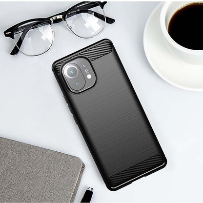 Futrola za Xiaomi 11 Lite 5G NE / Mi 11 Lite 5G / 11 Lite, Techsuit, Karbon, Crna