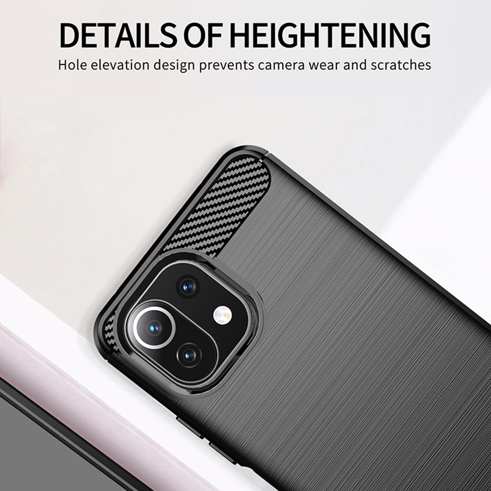 Futrola za Xiaomi 11 Lite 5G NE / Mi 11 Lite 5G / 11 Lite, Techsuit, Karbon, Crna
