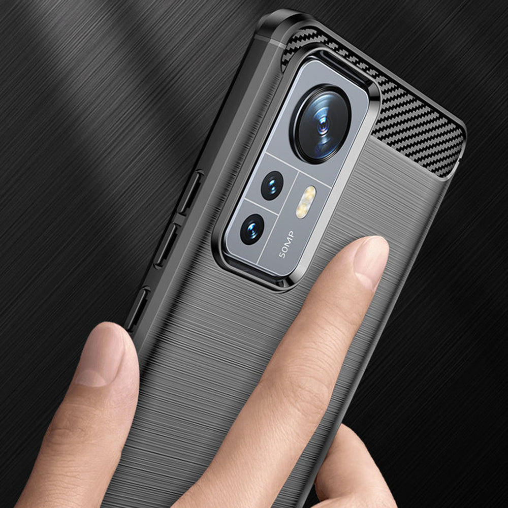 Futrola za Xiaomi 12X / 12, Techsuit, Karbon, Crna