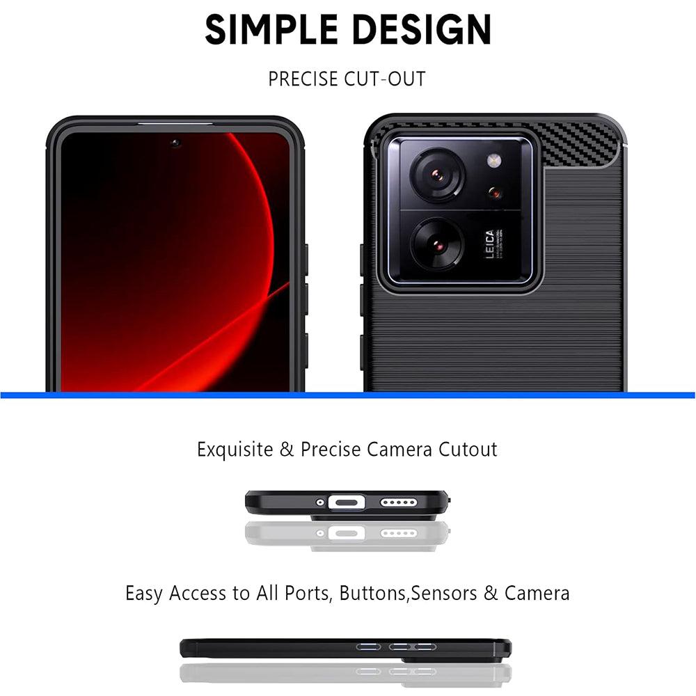 Futrola za Xiaomi 13T Pro / 13T, Techsuit, Karbon, Crna