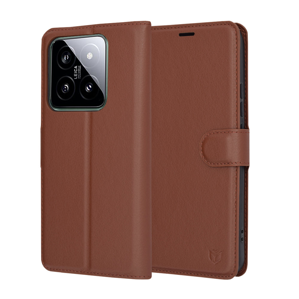Futrola za Xiaomi 14, Techsuit, Leather Folio, Braon