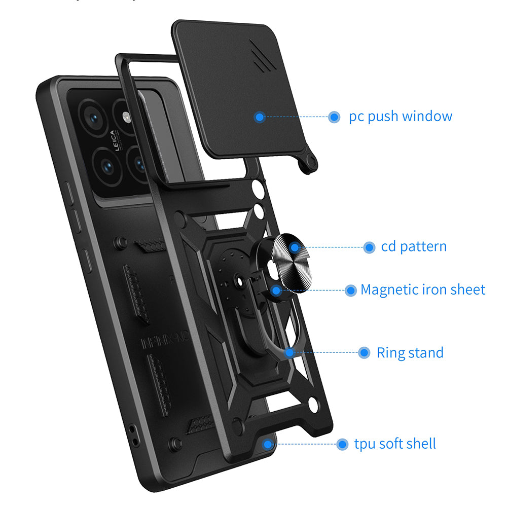 Futrola za Xiaomi 14T Pro, Techsuit, CamShield, Crna