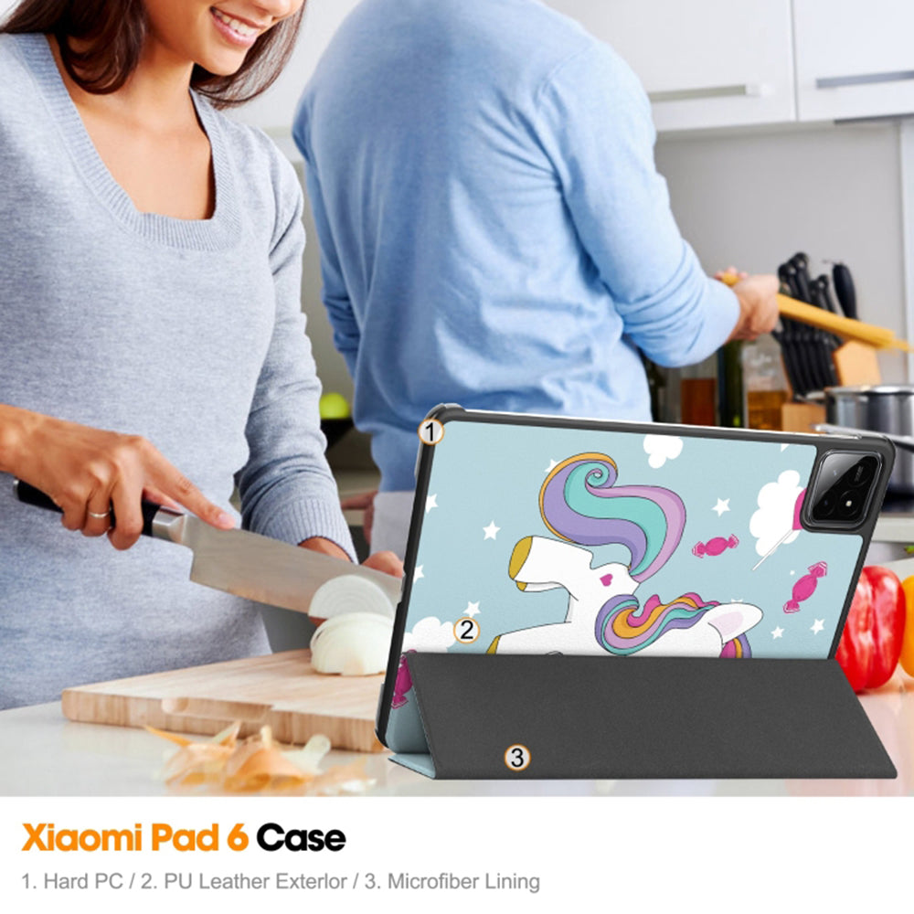 Futrola za Xiaomi Pad 6S Pro 12.4, Techsuit, FoldPro Unicorn, Višebojna