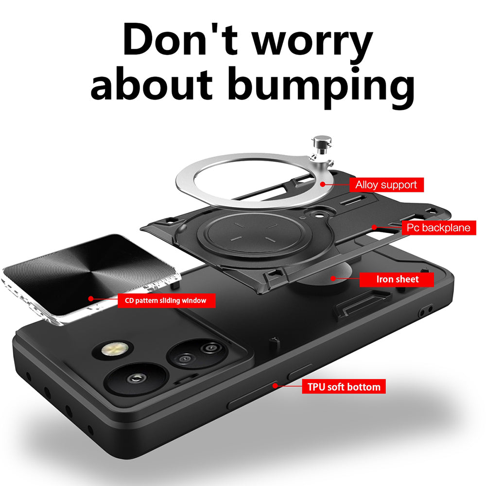 Futrola za Xiaomi Poco C65 / Redmi 13C, Techsuit, CamGuard Pro, Crna