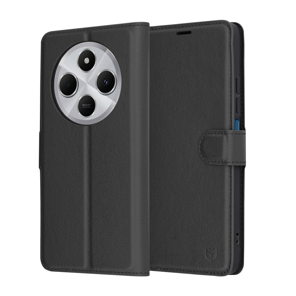 Futrola za Xiaomi Poco C75 / Redmi 14C, Techsuit, Leather Folio, Crna