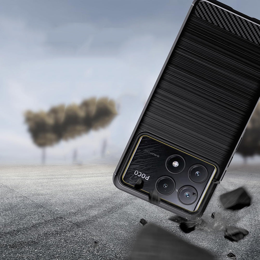 Futrola za Xiaomi Poco F6 Pro, Techsuit, Karbon, Crna