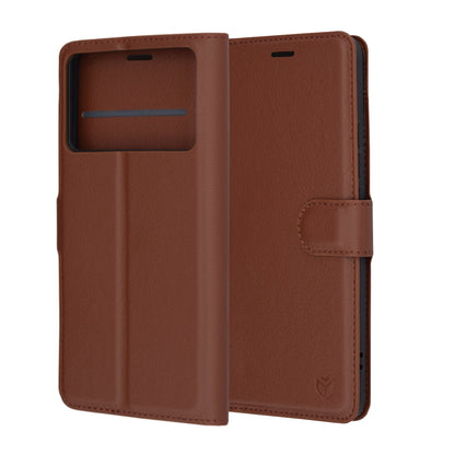 Futrola za Xiaomi Poco F6 Pro, Techsuit, Leather Folio, Braon