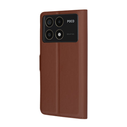 Futrola za Xiaomi Poco F6 Pro, Techsuit, Leather Folio, Braon
