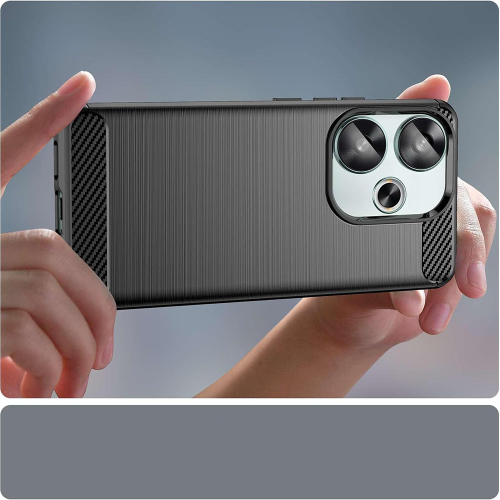 Futrola za Xiaomi Poco F6, Techsuit, Karbon, Crna