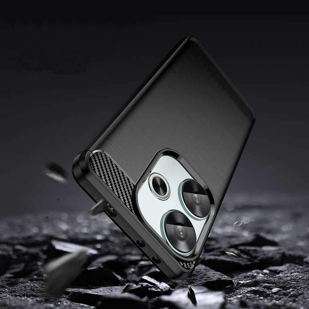 Futrola za Xiaomi Poco F6, Techsuit, Karbon, Crna